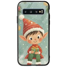 Smiling Elf Present Samsung Galaxy S10 Plus Groove TPU (Tempered Glass και TPU)