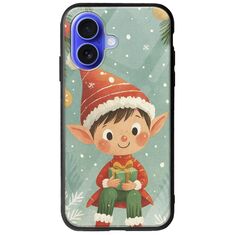Smiling Elf Present iPhone 16 Groove TPU (Tempered Glass και TPU)