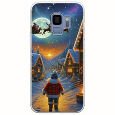 Santa Over The Village Samsung Galaxy S9 Flexible TPU (Διάφανη Σιλικόνη)