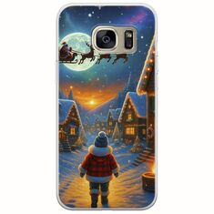Santa Over The Village Samsung Galaxy S7 Edge Flexible TPU (Διάφανη Σιλικόνη)