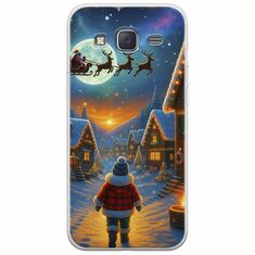 Santa Over The Village Samsung Galaxy J3(2016) Flexible TPU (Διάφανη Σιλικόνη)