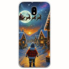 Santa Over The Village Samsung Galaxy J3(2017) Flexible TPU (Διάφανη Σιλικόνη)