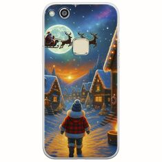 Santa Over The Village Huawei P10 Lite Flexible TPU (Διάφανη Σιλικόνη)