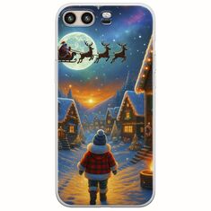 Santa Over The Village Huawei P10 Plus Flexible TPU (Διάφανη Σιλικόνη)