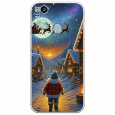 Santa Over The Village Google Pixel 2 Flexible TPU (Διάφανη Σιλικόνη)