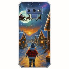 Santa Over The Village Samsung Galaxy Note 9 Flexible TPU (Διάφανη Σιλικόνη)