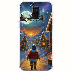 Santa Over The Village Samsung Galaxy A6 2018 Flexible TPU (Διάφανη Σιλικόνη)
