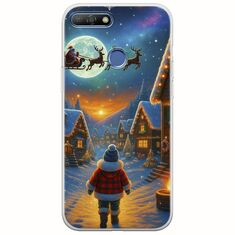 Santa Over The Village Huawei Y6 Prime 2018 Flexible TPU (Διάφανη Σιλικόνη)