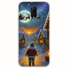 Santa Over The Village OnePlus 6T Flexible TPU (Διάφανη Σιλικόνη)