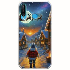Santa Over The Village Huawei P30 Lite Flexible TPU (Διάφανη Σιλικόνη)
