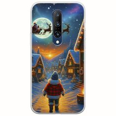 Santa Over The Village OnePlus 7 Pro Flexible TPU (Διάφανη Σιλικόνη)