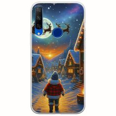 Santa Over The Village Huawei Honor 20 Lite Flexible TPU (Διάφανη Σιλικόνη)