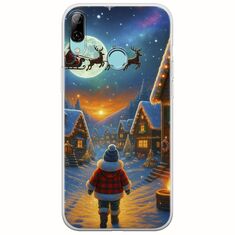 Santa Over The Village Huawei Y7 2019 Flexible TPU (Διάφανη Σιλικόνη)