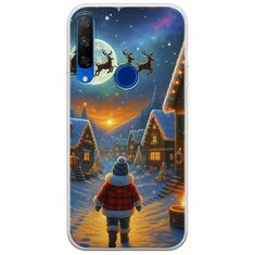 Santa Over The Village Huawei Honor 9X Flexible TPU (Διάφανη Σιλικόνη)