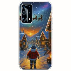 Santa Over The Village Huawei P40 Flexible TPU (Διάφανη Σιλικόνη)