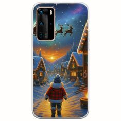 Santa Over The Village Huawei P40 Pro Flexible TPU (Διάφανη Σιλικόνη)