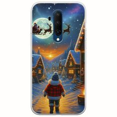 Santa Over The Village OnePlus 7T Pro Flexible TPU (Διάφανη Σιλικόνη)