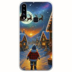 Santa Over The Village Samsung Galaxy A20s Flexible TPU (Διάφανη Σιλικόνη)