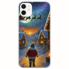 Santa Over The Village iPhone 12 Flexible TPU (Διάφανη Σιλικόνη)