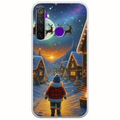 Santa Over The Village Realme 5 Pro Flexible TPU (Διάφανη Σιλικόνη)
