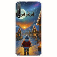 Santa Over The Village Huawei P Smart S Flexible TPU (Διάφανη Σιλικόνη)