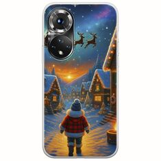 Santa Over The Village Huawei Honor 50 Flexible TPU (Διάφανη Σιλικόνη)