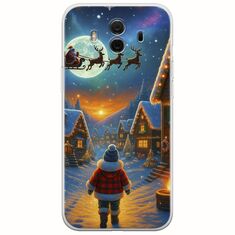 Santa Over The Village Huawei Mate 10 Flexible TPU (Διάφανη Σιλικόνη)