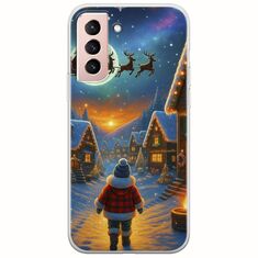 Santa Over The Village Samsung Galaxy S22 Flexible TPU (Διάφανη Σιλικόνη)