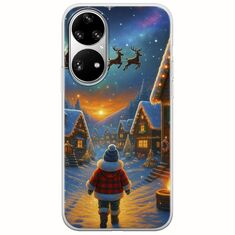 Santa Over The Village Huawei P50 Pro Flexible TPU (Διάφανη Σιλικόνη)