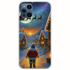Santa Over The Village Oppo Find X3 Pro 5G Flexible TPU (Διάφανη Σιλικόνη)