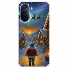 Santa Over The Village Huawei Nova Y70 Flexible TPU (Διάφανη Σιλικόνη)