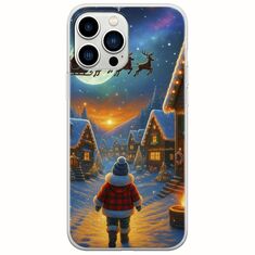 Santa Over The Village iPhone 14 Pro Flexible TPU (Διάφανη Σιλικόνη)