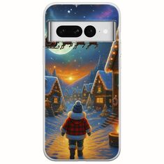 Santa Over The Village Google Pixel 7 5G Flexible TPU (Διάφανη Σιλικόνη)