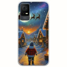 Santa Over The Village TCL 406 Flexible TPU (Διάφανη Σιλικόνη)