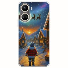Santa Over The Village Huawei Nova 10 SE Flexible TPU (Διάφανη Σιλικόνη)