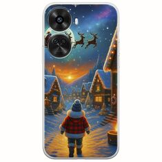 Santa Over The Village Huawei Nova 12 SE Flexible TPU (Διάφανη Σιλικόνη)