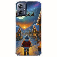 Santa Over The Village Motorola Moto G54 5G Flexible TPU (Διάφανη Σιλικόνη)