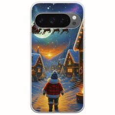 Santa Over The Village Google Pixel 9 5G Flexible TPU (Διάφανη Σιλικόνη)