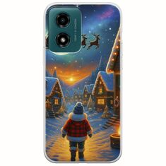 Santa Over The Village Motorola Moto G04s Flexible TPU (Διάφανη Σιλικόνη)