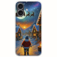 Santa Over The Village iPhone 17 Flexible TPU (Διάφανη Σιλικόνη)