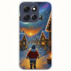 Santa Over The Village Motorola Moto G86 5G Flexible TPU (Διάφανη Σιλικόνη)