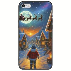Santa Over The Village iPhone 6/6s Black TPU (Μαύρη Σιλικόνη)