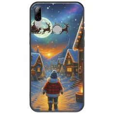 Santa Over The Village Huawei P20 Lite Black TPU (Μαύρη Σιλικόνη)