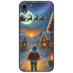 Santa Over The Village iPhone XR Black TPU (Μαύρη Σιλικόνη)