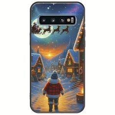 Santa Over The Village Samsung Galaxy S10 Black TPU (Μαύρη Σιλικόνη)