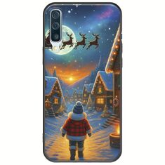 Santa Over The Village Samsung Galaxy A50 Black TPU (Μαύρη Σιλικόνη)