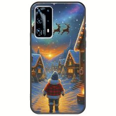 Santa Over The Village Huawei P40 Black TPU (Μαύρη Σιλικόνη)