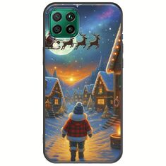 Santa Over The Village Huawei P40 Lite Black TPU (Μαύρη Σιλικόνη)