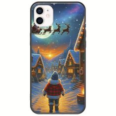 Santa Over The Village iPhone 12 mini Black TPU (Μαύρη Σιλικόνη)