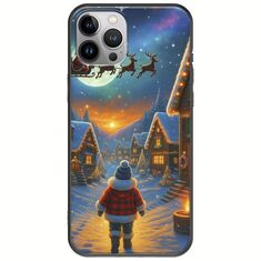 Santa Over The Village iPhone 12 Pro Max Black TPU (Μαύρη Σιλικόνη)